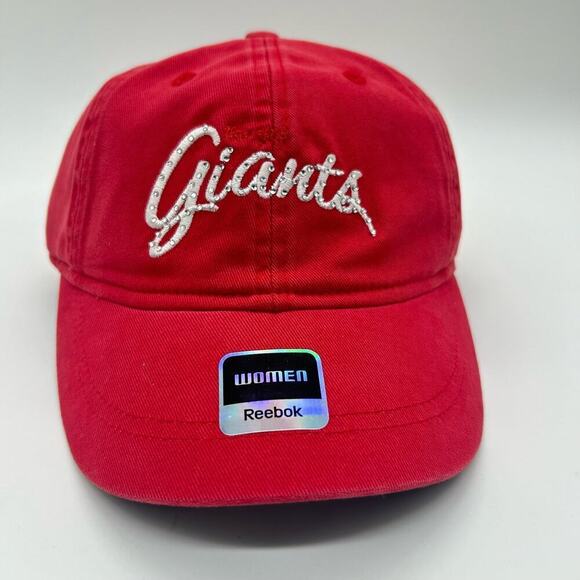New York Giants Reebook Hat Womens‎ OS Red Rhinestone Gem Cap NFL Football NEW - Picture 1 of 13
